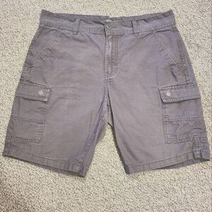 MOUNTAIN RIDGE MENS CARGO SHORTS GREY CASUAL RELAXED FIT POCKETS SZ34